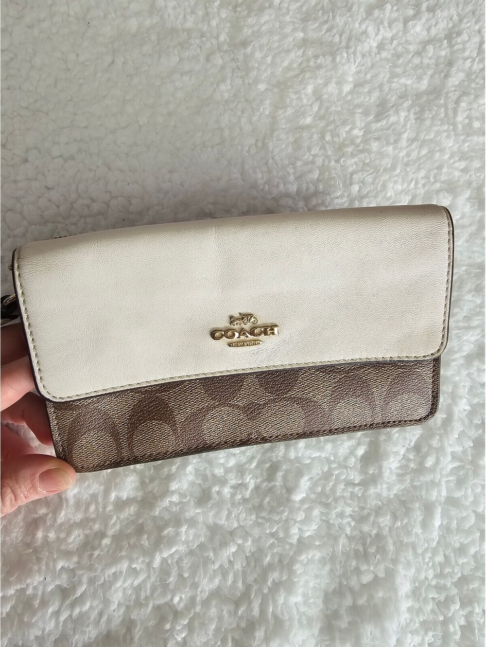 Coach Foldover Wristlet in Signature Canvas